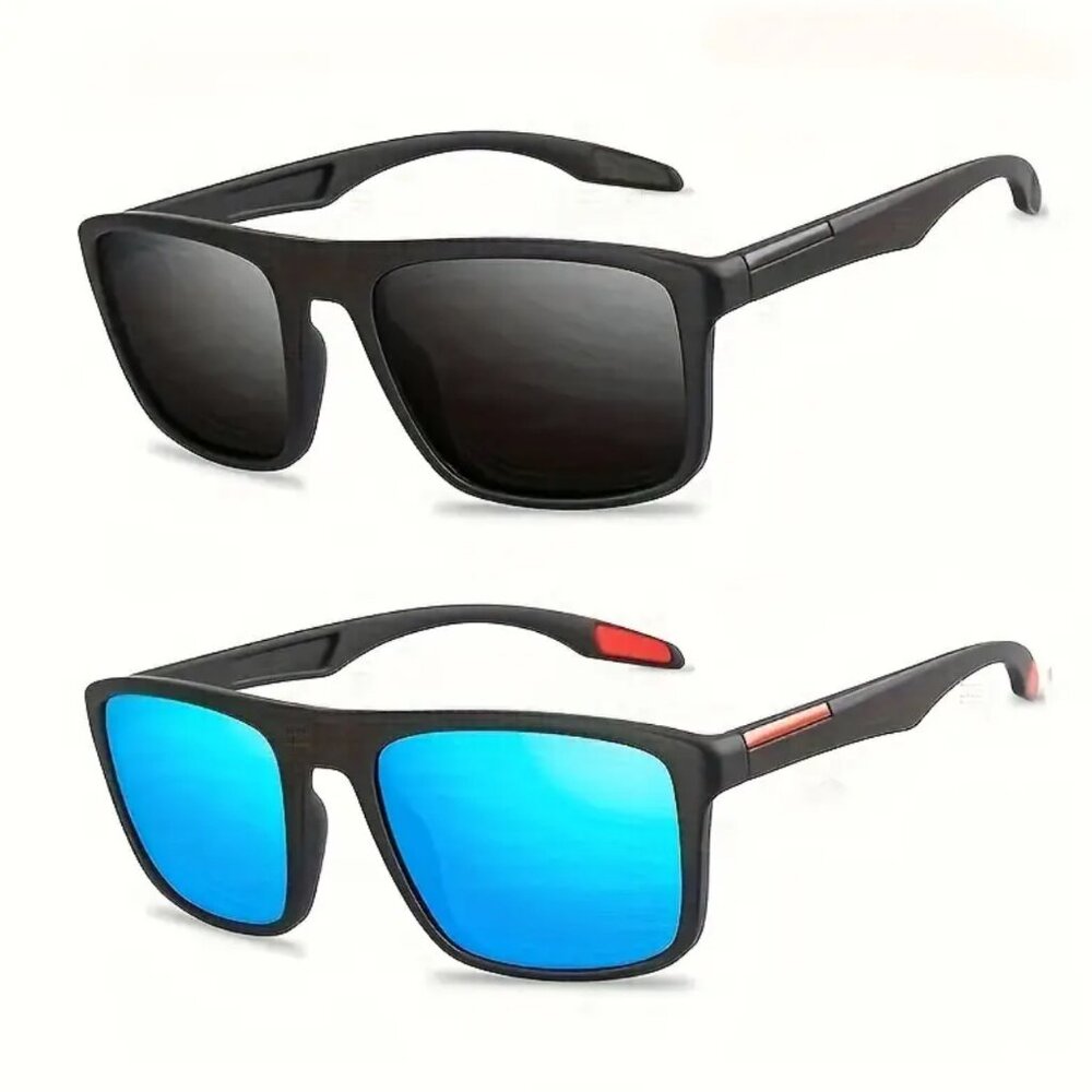 Blue Mirror Lens Polarized Men Sunglasses Trendy Fashion Driving‎ Shades Retro